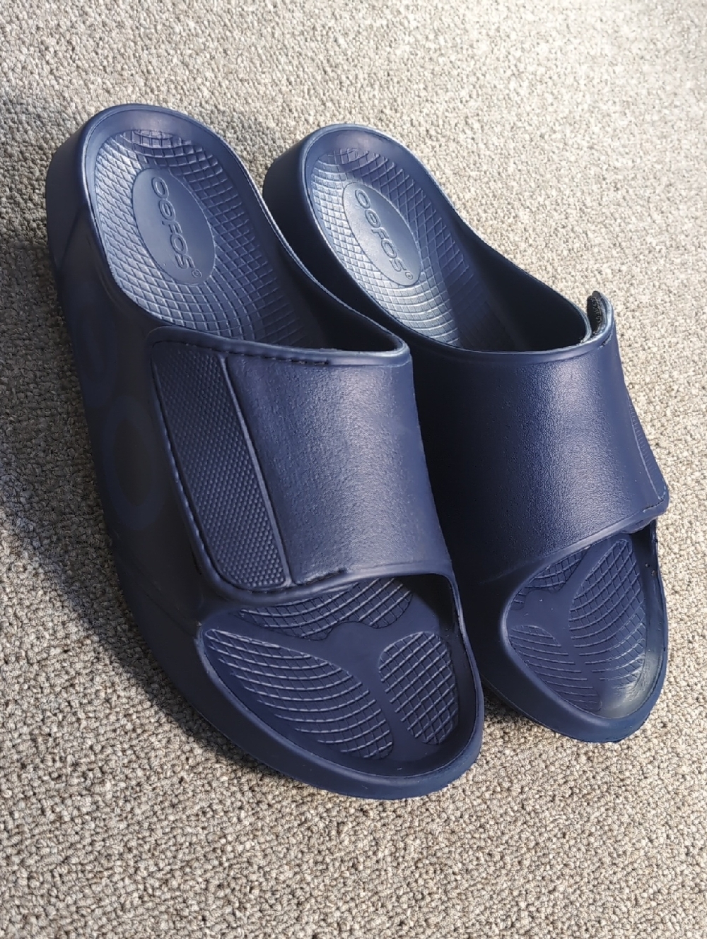 Oofos Ooahh Sport Flex Slides Men's Size 11 Blue Comfort Sandals Recovery